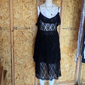 Womans black dress cover up